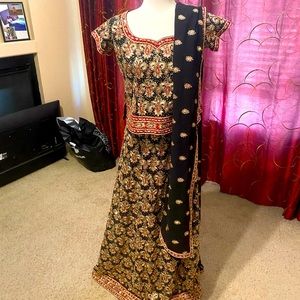 Black lehenga suit